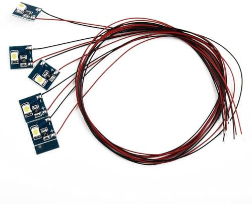 FUBESK 5 Stück 12 V 3528 SMD LEDs für Modelleisenbahn Gebäude Innenbeleuchtung für OO HO, 20 cm (Länge) (kaltes Licht)