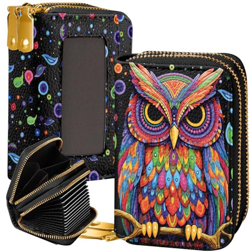 Miss Adola Kreditkartenetui für Damen – RFID-Geldbörse für Damen, Leder, Kartenetui für Damen und Mädchen, ästhetisch, niedlich, mit Kartenfächern, Münzgeld, Reißverschluss, Geldbörse und