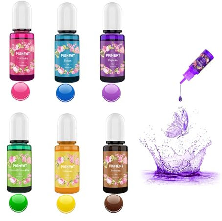 Tintes Líquidos para Velas, 6 Colores Velas Líquidas de Alta Concentración, 10ml Tinte Para Velas, Set de Color para Velas, Colores para velas, Kit Colorante de Cera Fabricación de Velas DIY