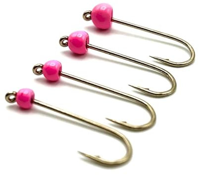 KOLIBRI Tungsten Micro Jighaken Set - je 4 STK. | Forellen Wolframperlen Ultralight Haken zum Angeln mit Gummiköder | Tungsten Jigs Trout Fishing Hooks