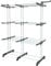 Séchoir à linge extensible étendoir multifonction 38M EXTRA PLUS avec 3 niveaux + barre télescopique Noir et Inox