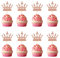 Arthsdite 24 Pcs Princess Crown Cupcake Toppers Princess Cake Pick Decorations for Wedding Girl Birthday Baby Shower Party Decorations - Rose Gold Glitter