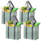 VENO 4 Pack Reusable Grocery Bags Shopping Bags, Small Tote Bag w/Handle & Hard Bottom, Heavy Duty, Foldable Bag Carrier - Green