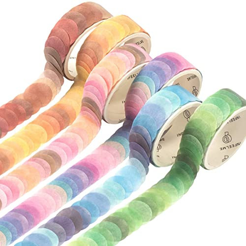 Torribala 6 Rollen Morandi Dots Washi Tape Dot Stickers Circle Dot Labels für DIY Dekorative Tagebuch Planer Scrapbooking Fotoalben