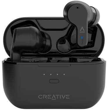 CREATIVE Zen Air Pro (Nero) Cuffie True Wireless con Riduzione Attiva del Rumore, Modalità Ambiente, LE Audio, Bluetooth 5.3, IPX5, Fino a 33 Ore di Autonomia della Batteria