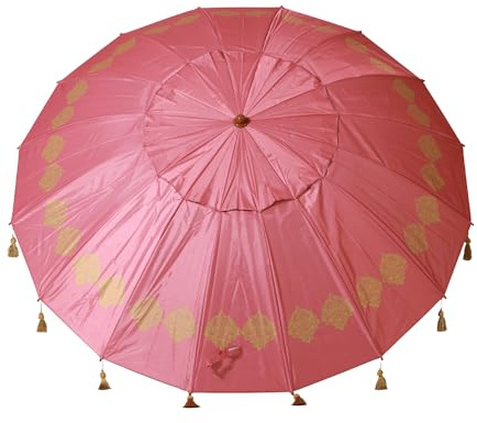 Atosa Strandschirm, Ø 220 cm, neigbar, aus Aluminium, Modell mit Tragetasche und Sonnenschutz UPF 50+, Rosa, 220 cm