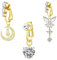 3 Stück Chirurgenstahl Bauchnabelpiercing, Fake Bauchnabelpiercing, Banane Barbell, Herz Mond Piercing Clip On, Nabel Piercing Schmuck für Frauen