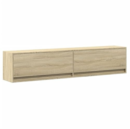 vidaXL TV Wandschrank mit LED, Fernsehschrank mit Stauraum, Fernsehtisch für Wohnzimmer Schlafzimmer, Lowboard, Sonoma-Eiche Holzwerkstoff