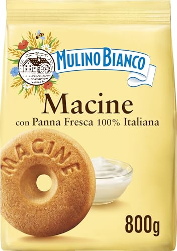 Mulino Bianco Biscotti Frollini Macine con Panna Fresca, Colazione Ricca di Gusto, 800g (Confezione da 3)