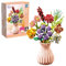 DHINCHANSAIB Blumenstrauß Klemmbausteine, 724Teile Blumenstrauß Bausatz, 8Künstliche Blumen Mit Vase, Botanical Kollektion Bauklötze Pflanzen Home Deko (Beige Vasen)