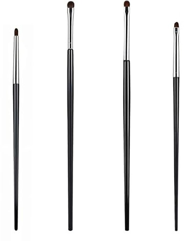 Juego de 4 mini brochas para delineador de ojos, delineador de ojos, mini cepillo para difuminar ojos para delineador de ojos, brochas de sombra de ojos para polvo, gel, crema, corrector líquido,