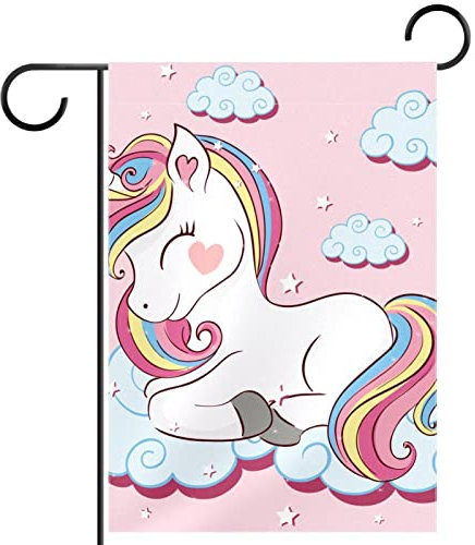 Garten Fahnen Uni Corn Flaggen Uv-Beständig Dekoration Fähnchen Robuste Flagge Für Hof Dekoration Draußen 30X45Cm