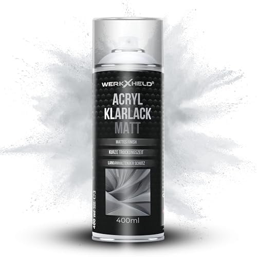 WerkXheld Klarlack Matt 400ml – Universeller Sprühlack für Metall, Holz, Glas und Kunststoff – Ideal für Möbel, Dekor und Fahrzeugteile – Schützendes seidenmattes Finish