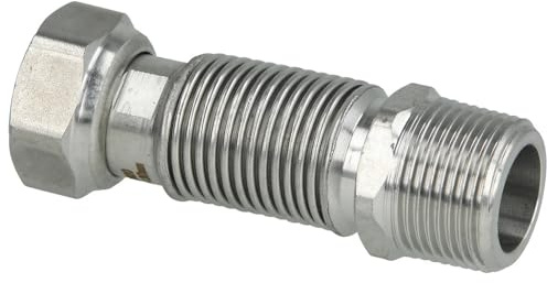 Edelstahlwellrohr Flexrohr flexibel ausziehbar 3/4 IG | 3/4 AG mit Dichtung 75-130mm, 110-210mm, 200-410mm, 260-520mm. 500-1000mm (75-130 mm)