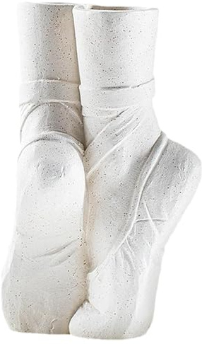 Flower Jug Vase, dekorativ, Keramik, modern, Pottery Pitcher, geschnitzt, Blumen-Behälter, Ballettschuhe, Skulptur für Desktop-Dekoration, 5,91 x 4,72 x 9,17 Zoll