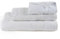 Passione per le tele Set Asciugamani in Spugna 3 pezzi Tris Bagno Viso 60x110 Ospite 40x60 Telo Doccia 100x150 in Cotone 100% Spugna 600 gr/mq (FASCIA bianco)
