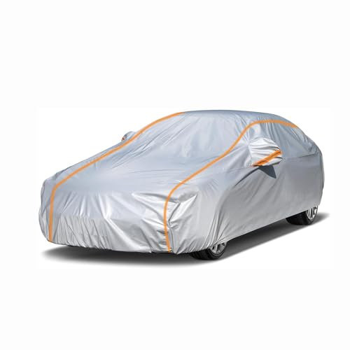 Tefebatu Housse Voiture pour Fiat 124 Sport Coupe,Coque Intégrale pour Protection Contre Le Soleil, La Pluie Et avec Fermeture éclair Et Cordon De Serrage Coupe-Vent
