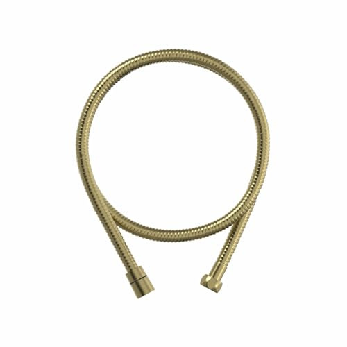 Architeckt® Shower Hose 1.5m Universal Modern Bathroom Flexible Pipe Round for Showers Plastic Easy Replacement, Brushed Brass