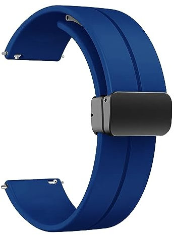 ONE ECHELON Correa de reloj de liberación rápida compatible con Lotus para hombre, correa de silicona negra 50048/1, correa de repuesto con cierre ajustable, Medium, Silicona, No es una piedra