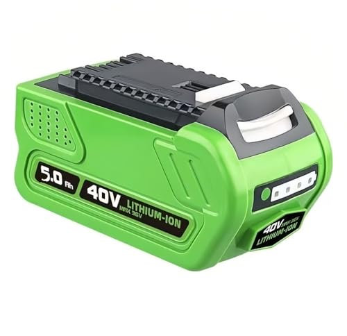 Batterie lithium 6000 mAh 20 cœurs for tondeuse à gazon et tronçonneuse électrique, charge rapide, 40 V. Compatible avec Greenworks 40V, 29472.(5000nah 1Pcs)