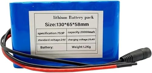 24V 20Ah Batteria Al Litio 7S3P Batteria Per Bici Elettrica Batteria Agli Ioni Di Litio con Caricabatterie E BMS Per Kit Motore Inferiore a 500 W T+DC,EU