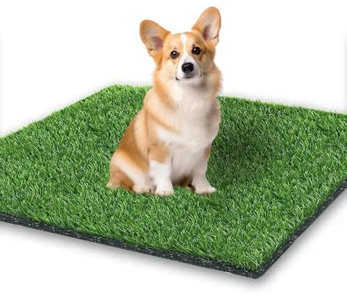 MEETOZ Tapis de gazon artificiel de 80 x 100 cm pour chien - Plateau d'urine - Tapis de dressage professionnel pour chien - Protection du sol - Tapis de remplacement pour intérieur et extérieur