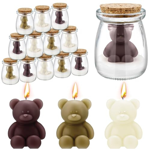 18 Stück Bären-Duftkerzen – Partykerzen im Einmachglas aus Sojawachs, Bulk-Geschenk für Gäste, Babyparty, Hochzeit, Gender Reveal und Partydekoration