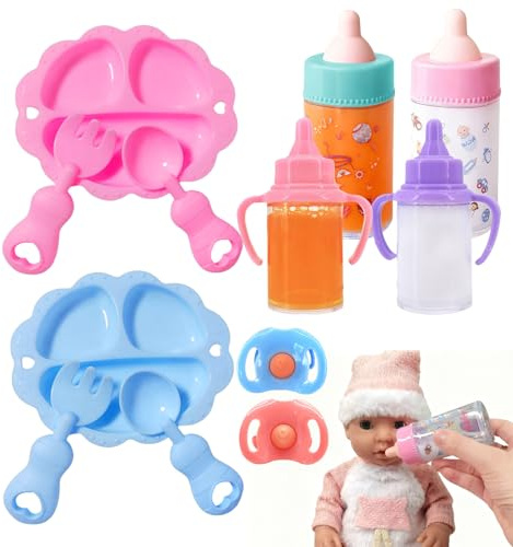 GjnjfdF Baby-Flaschenspielzeug, Zubehör für Fütterung, Nachahmung, Fütterungsspielset, für Geburtstag, Krippe, Haus, Garten, , Mädchen