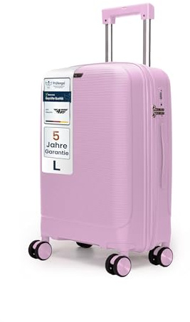 4FLY Leichter Hartschalen-Reisekoffer L - Groß 65 cm (60L) – Trolley Koffer mit TSA-Schloss, 4 Spinner-Doppelrollen & Aluminium-Teleskopgriff, Aufgabegepäck Reisegepäck