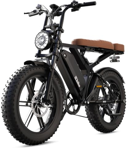 TST Bici Elettrica per Adulti 20 Bicicletta Elettrica Pneumatici Grassi, Motore 250 W, Batteria 48 V 15 Ah, Rimovibile, 25 km/h, 60 km, Autonomia All Terrain, E Bike 7 Velocità con Sedile Posteriore
