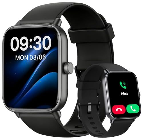 Smartwatch Herren Damen 1.85 Smart Watch mit Alexa, Herzfrequenz/SpO2/Kalorien/Stress- und Schlafmonitoring, IP68 Wasserdicht Sportuhr mit Telefonfunktion, 100+ Sportmodi Fitnessuhr für Android iOS
