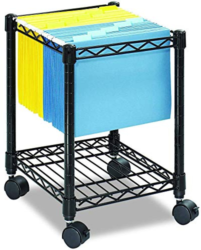 Safco Wire Kompakter, Mobilr Aktenordnerwagen - schwarz