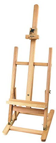 Kreul 17105 - Solo Goya Tischstaffelei XXL aus massivem Buchenholz, fertig montiert, für eine Bildhöhe bis 70 cm, in Höhe und Neigung verstellbar, Gesamthöhe ca. 92 cm