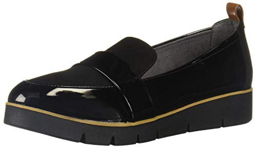 Dr. Scholl's Shoes Webster, Mocassino Donna, Black Patent Microfiber, 39.5 EU