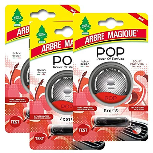 Arbre Magique POP Power of Perfume Auto-Lufterfrischer Exotic Duft bis zu 30 Tage Multipack 3 Packungen