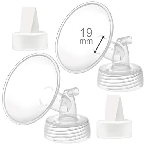 Maymom 19mm Flange and Duckbill Valve Compatible with Spectra S1 Spectra S2 Breastpump Not Original Spectra S2 Accessories Not Original Spectra Pump Parts Replace Spectra Duckbill Valve and Flange