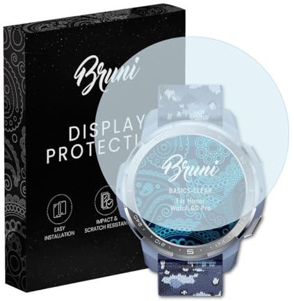 Bruni Schutzfolie kompatibel mit Honor Watch GS Pro Folie, glasklare Displayschutzfolie (2X)