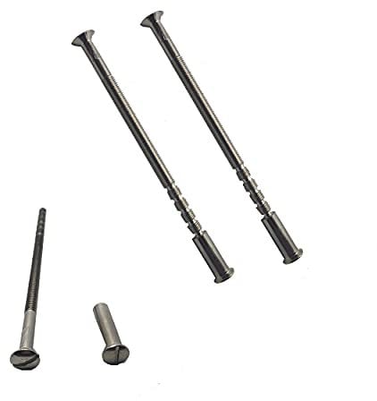 Viti di fissaggio e manicotto, M4 x 90 mm, cromate, viti di fissaggio e manicotto, da maschio a femmina (coppia di 2)