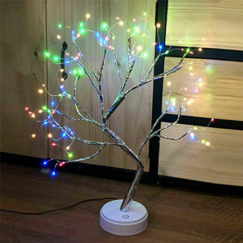 Soekodu Weihnachten Birke Licht, 108 LED Bonsai Baum Lampe Beleuchtete Birke USB oder batteriebetriebener Touch-Schalter Kupferdraht AST Lichter für Zuhause Innendekoration (Mehrfarben)