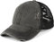 styleBREAKER Damen Baseball Cap im Washed Used Look mit Mesh Einsatz | Ponytail Cap für hohen Zopf | Verstellbare 6-Panel Schildkappe für Sommer und Freizeit, Farbe:Schwarz