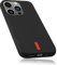 mumbi Hülle kompatibel mit iPhone 13 Pro Case Schutzhülle Handyhülle Tasche, schwarz mit rotem Streifen