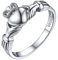 ChicSilver 925 Silber Irischer Claddagh Fingerring in Ringgröße 19.8 Promise Ehering Trauring Freundschaftsring Verlorbungsring Hochzeitsring für Damen Mädchen