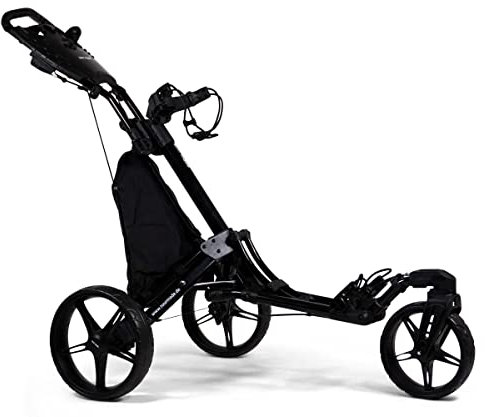tour made RT-150 Swivel 3-Rad Golf Push Trolley Pushtrolley Golftrolley faltbar - Qualität vom Deutschen Fachhändler (Swivel schwarz-schwarz)