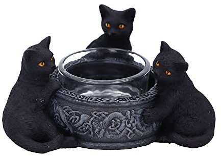 Nemesis Now Familiar Trio Tea Light Holder, Black, 10cm