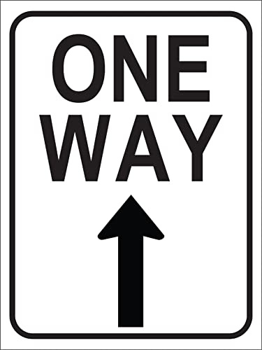 Blechschild One Way Right Arrow Up, 20,3 x 30,5 cm