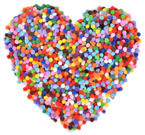 ZOMYA 2000 Stück 6 mm Pompons zum Basteln Pom Poms Pompons Basteln Mini Pompons zum Basteln Bunte Filzkugeln Bunte Pompons Bommel Basteln Bunte Pompom Craft Pom Bunte Pompons zum Basteln (Mehrfarbig)