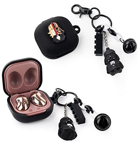 Llavero y Estuche de muñeca para Samsung Galaxy Buds2 Pro (2022), Galaxy Buds 2 (2021), Galaxy Buds Pro (2021), Galaxy Buds Live (2020), XMBYGY Funda de Silicona para Auriculares Galaxy Buds (Sith)