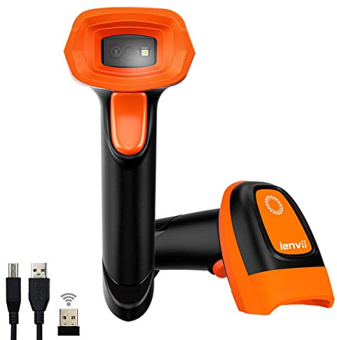 LENVII CW290 Wireless QR Code Scanner Handheld QR Code Scanner USB Wired QR Code Reader DREI in Einem, abnehmbar