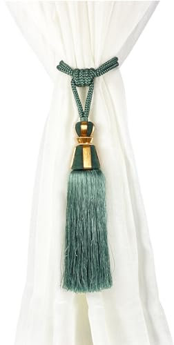 tex family Embrasse Willson Raffhalter mit Quasten und Kugeln, 2 Stück, Grün