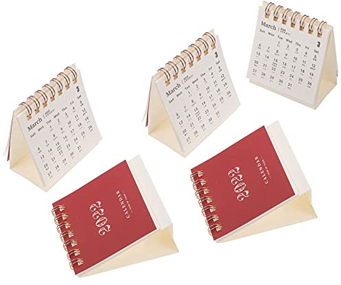 Lurrose 5 Stück 2022 Tischkalender 2022 Stehtischkalender Für Das Akademische Jahr Tisch-klappkalender 2021 Desktop-kalenderplaner Stahlspulenkalender Papier Mini Einstellen Muschelschale